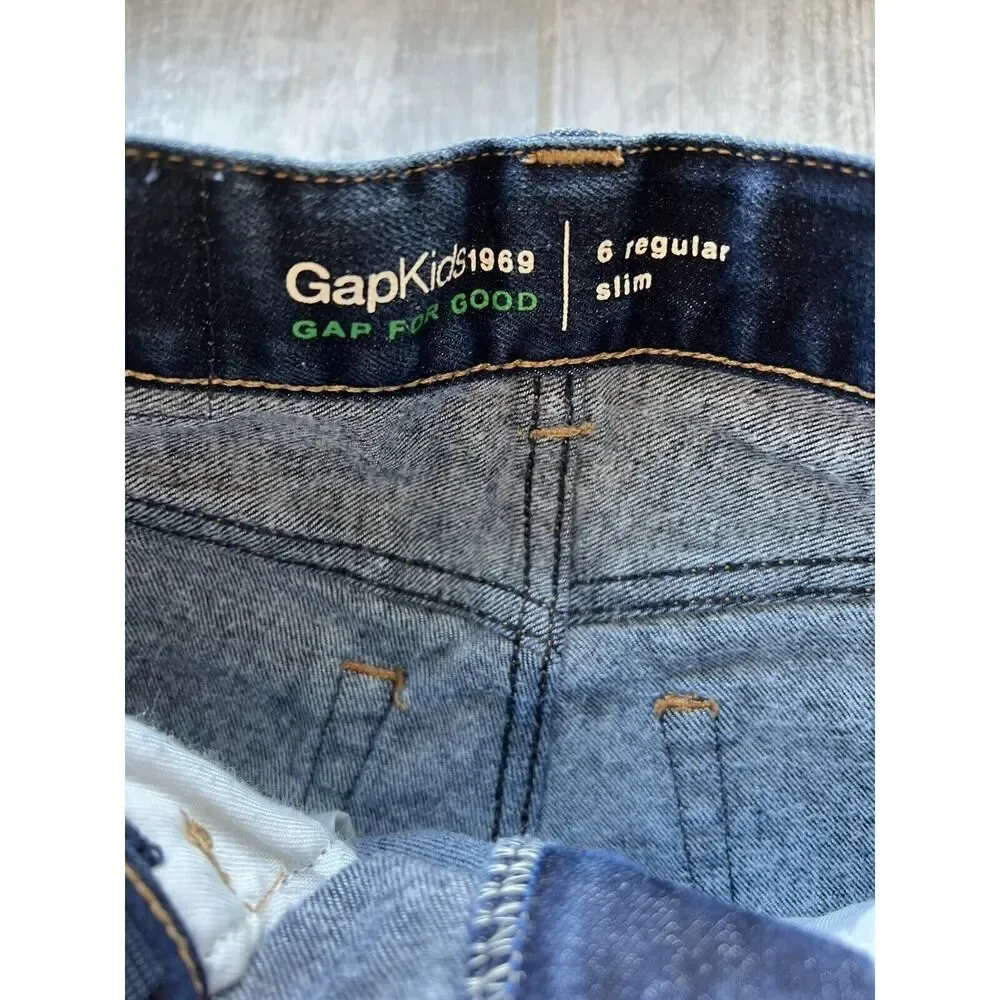 Gap Baby Boy Stretch Denim Jeans Dark Rinsed Wash Indigo 6 Regular Slim Casual